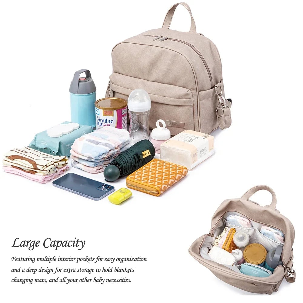 Waterproof Multi-Function Diaper Backpack - Stylish Baby Care Bag