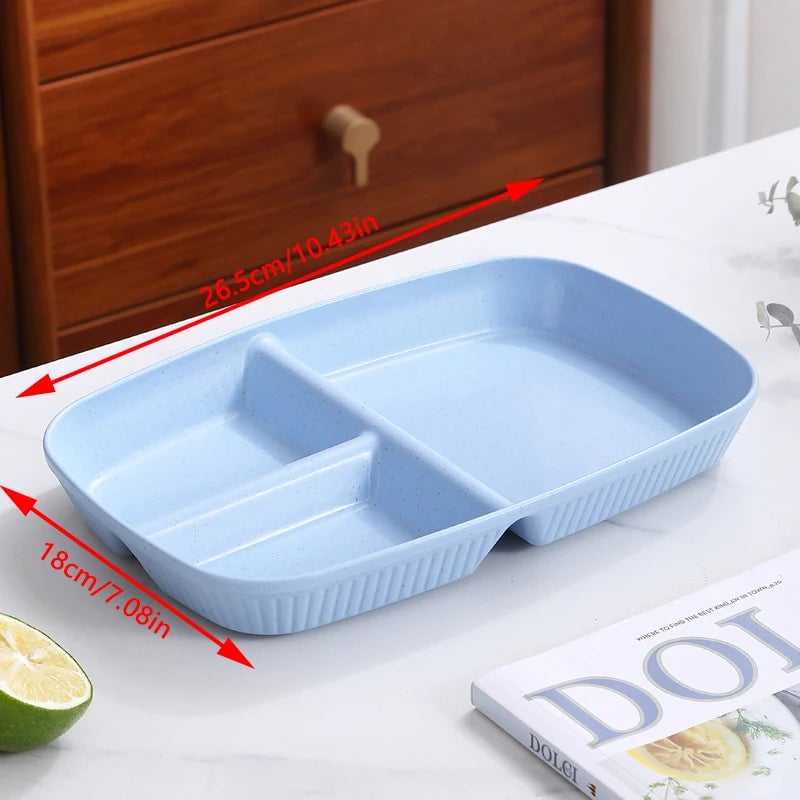 3 Compartment Portion Control Plate Microwave Safe Diet Dinnerware