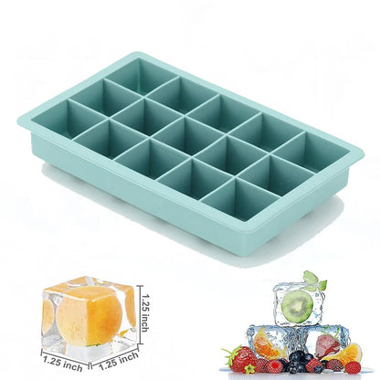 15 Grid Silicone Ice Cube Mold - Big Square Ice Cube Tray Maker