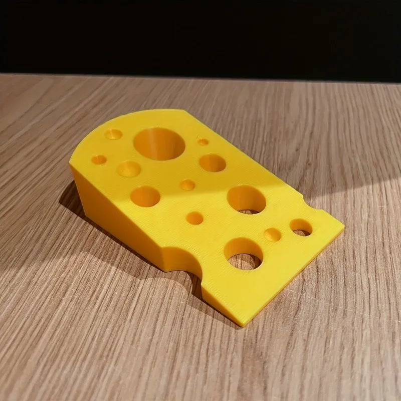 Cheese Shape Door Stopper - No Screw Under Door Safety Bumper