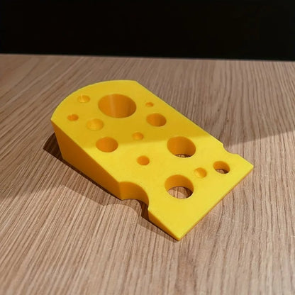 Cheese Shape Door Stopper - No Screw Under Door Safety Bumper