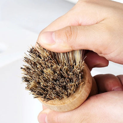 2pc Wooden Kitchen Dish Brush Set - Natural Sisal & Coconut Fiber