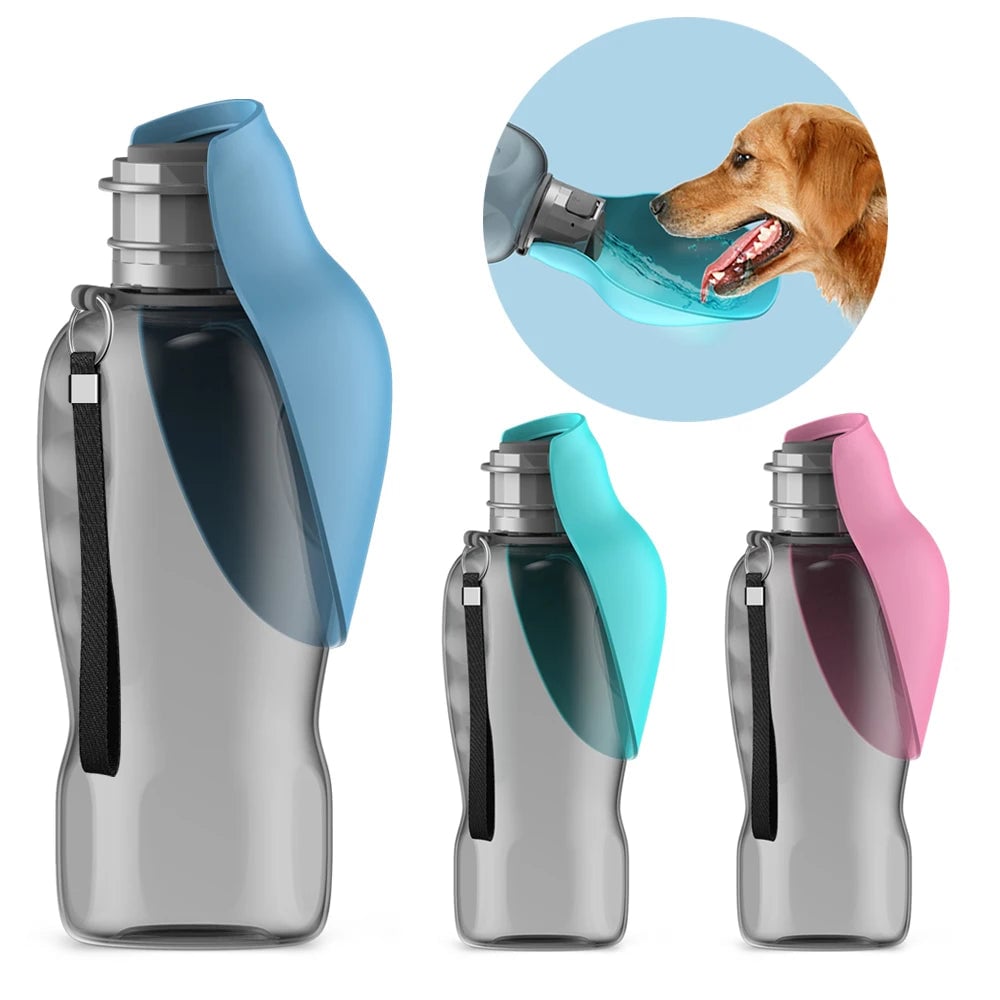 800ml Portable Dog Water Bottle with Bowl - Travel Dispenser