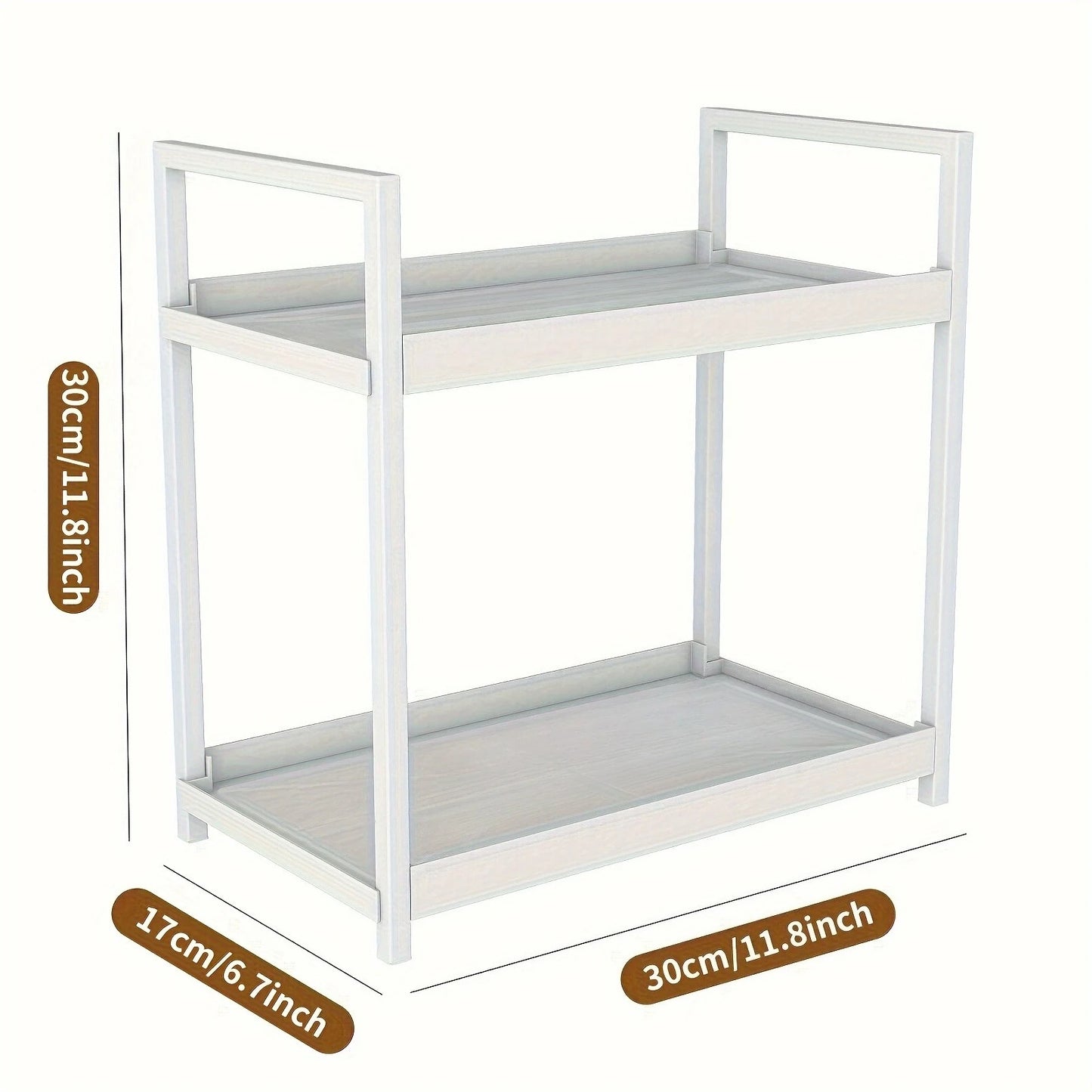 2-Tier Countertop Organizer - Cosmetic Storage Rack for Bathroom