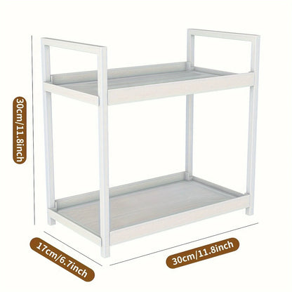 2-Tier Countertop Organizer - Cosmetic Storage Rack for Bathroom