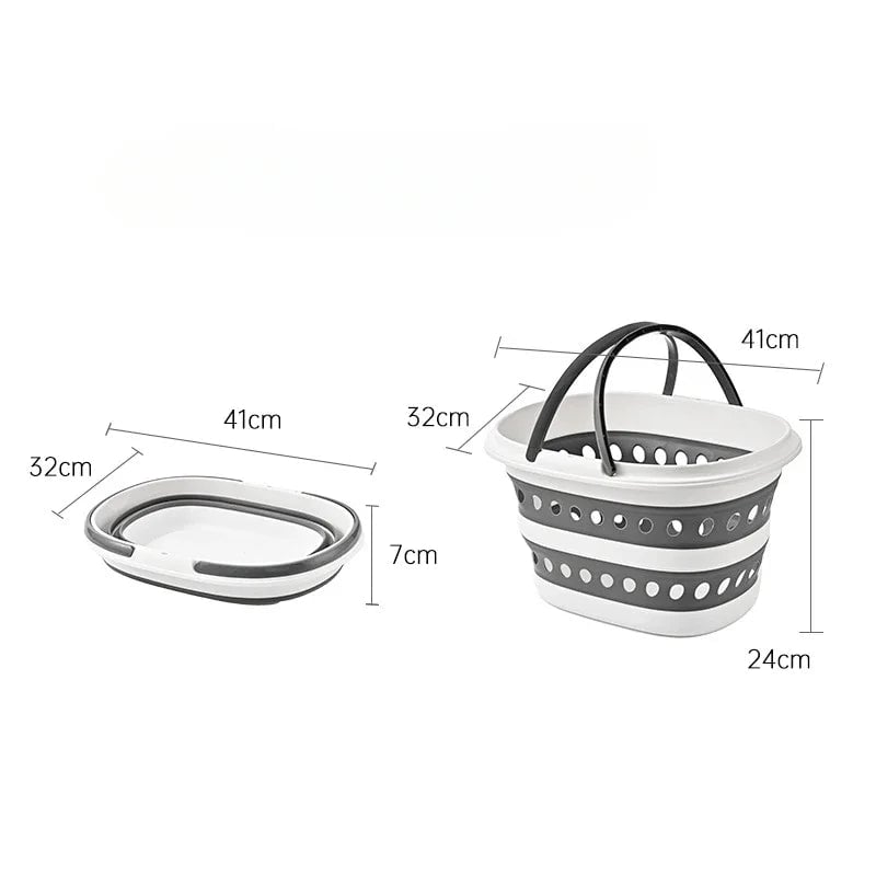 16L Collapsible Laundry Basket with Handles - Space-Saving Storage