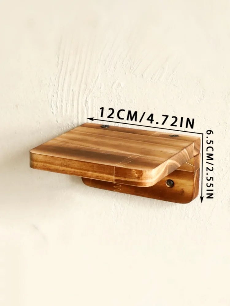 Square Wooden Floating Wall Shelf Rustic Ledge Boho Display Storage