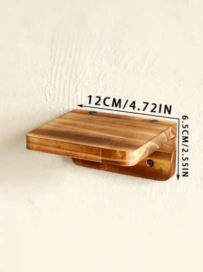 Square Wooden Floating Wall Shelf Rustic Ledge Boho Display Storage