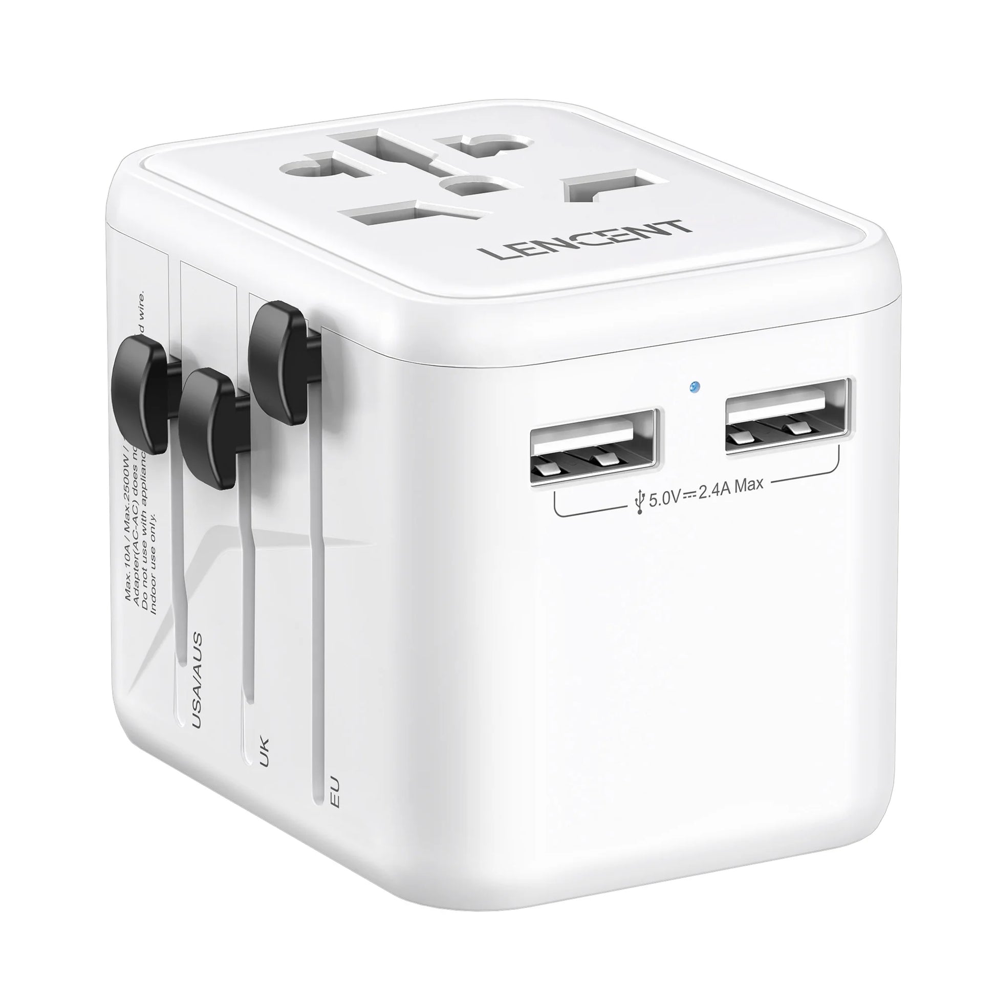 Universal Travel Adapter 2 USB Ports EU UK USA AUS Plug Charger