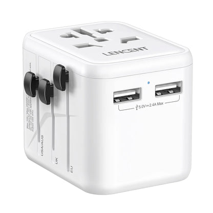 Universal Travel Adapter 2 USB Ports EU UK USA AUS Plug Charger