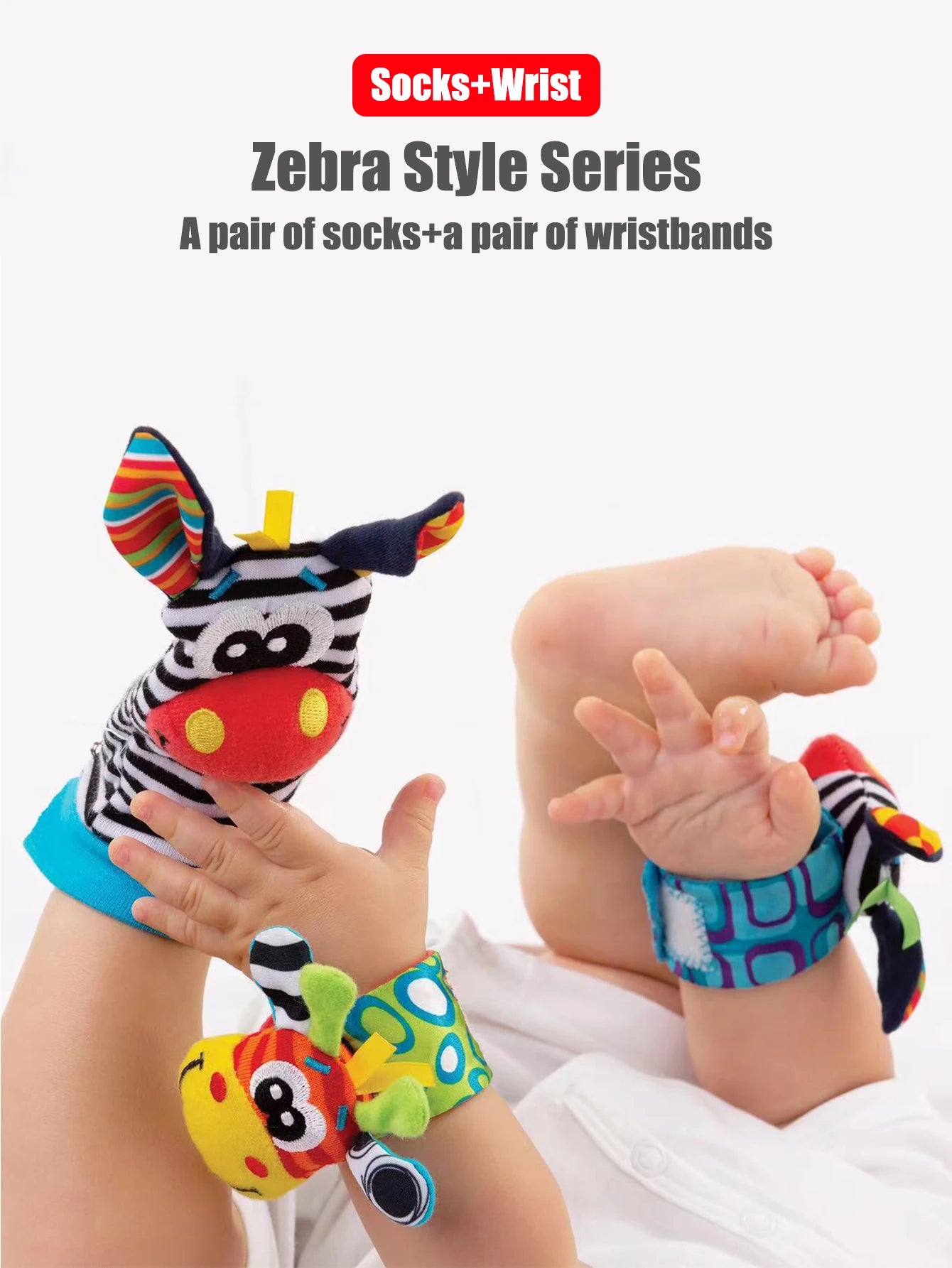 4pcs Baby Wrist Rattle Socks Set 0-12 Months Early Development Toys