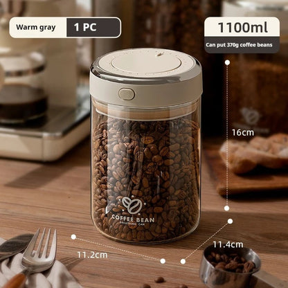 Vacuum Sealed Coffee Bean Storage Jar with Date Tracker & Valve