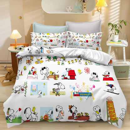 Snoopy Peanuts 3D King Size Duvet Cover Comforter Bedding Set