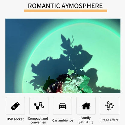 USB LED Sunset Projector Light - Ambient Atmosphere Neon Photography