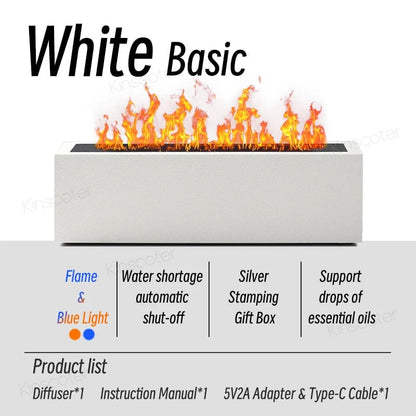 Ultrasonic Cool Mist Humidifier LED Flame Aroma Diffuser 300ml