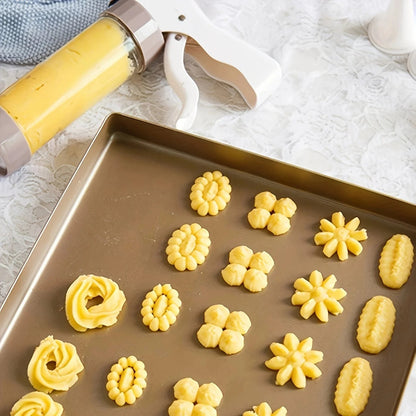 Cookie Press Set with Plastic Gun & Accessories - Complete Baking Kit