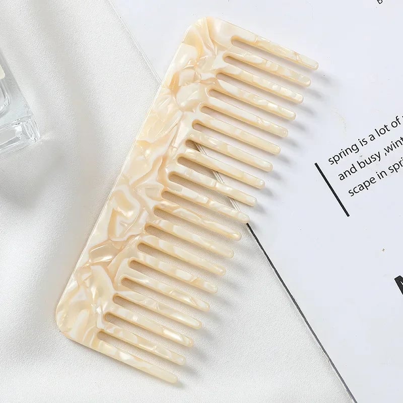 Wide Tooth Acetate Hair Comb Anti Static Korean Massage Hairbrush