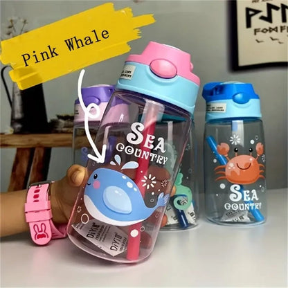 Plastic Straw Water Cup - Duckbill Spout Design for Kids & Adults