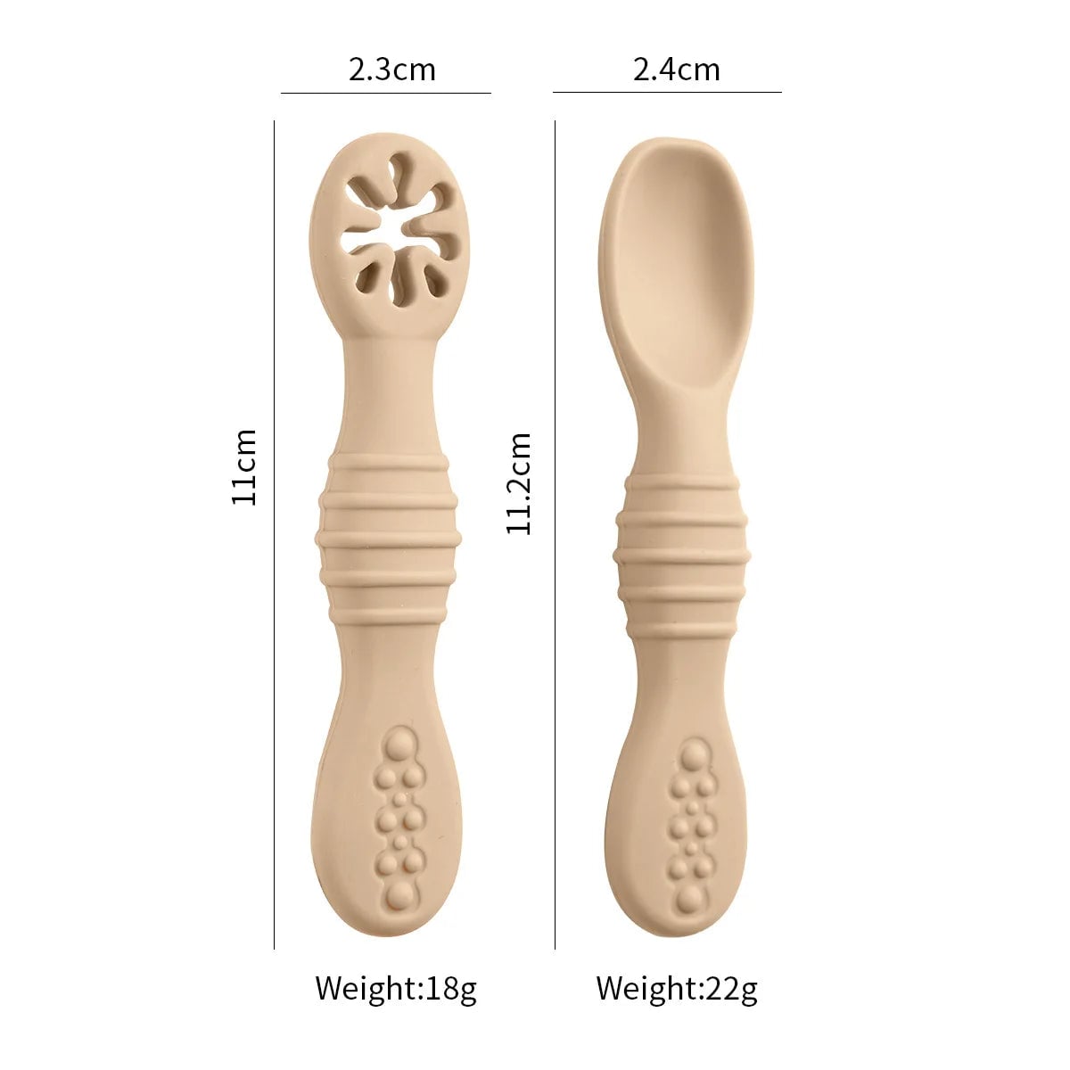 Silicone Baby Spoons 2Pc Set First Stage Self Feeding Training