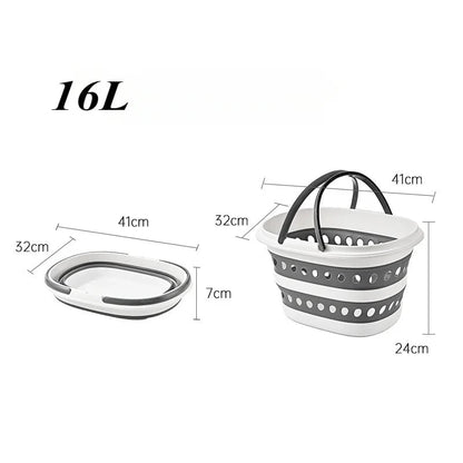 16L Collapsible Laundry Basket with Handles - Space-Saving Storage