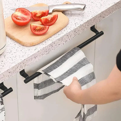 Steel Wire Over Cabinet Door Towel Rack - Punch-Free Hanging