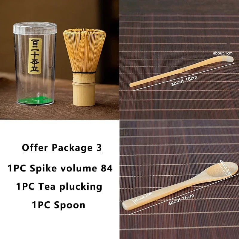 Bamboo Matcha Tea Set - Chasen Whisk & Chashaku Spoon Kit