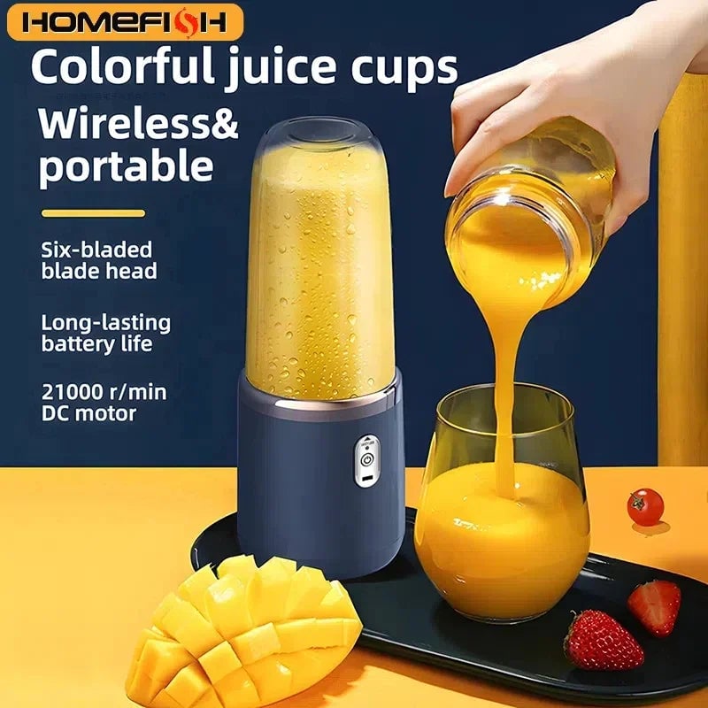6-Blade Electric Portable Blender Bottle - Juice Smoothie Maker