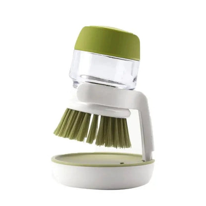 Soap Dispensing Dish Brush Multi-Use Kitchen Scrub Brush with Tray