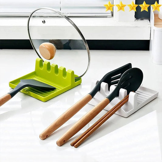 Multi-Purpose Spatula Rack Kitchen Utensil Holder & Pot Lid Stand