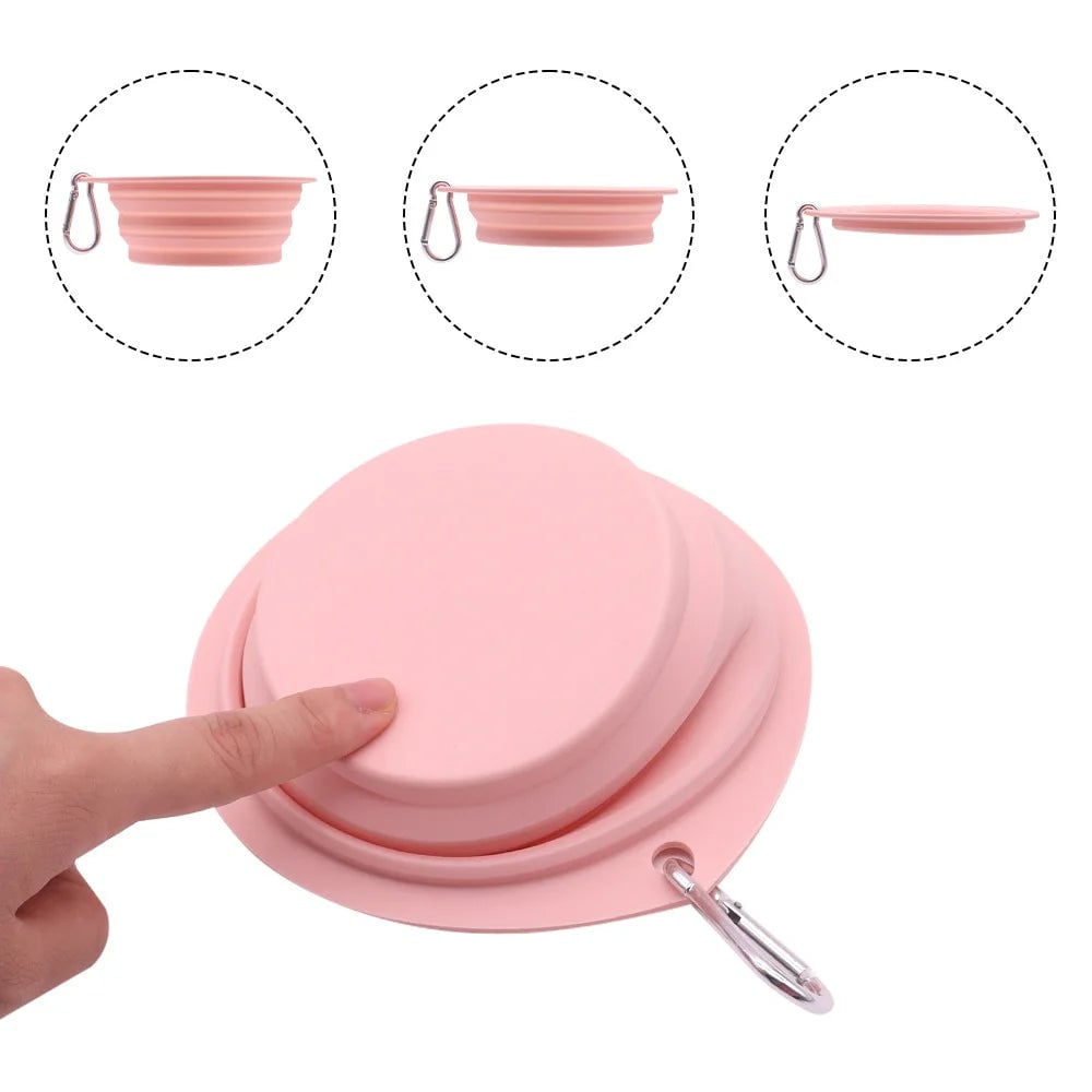 Foldable Dog Bowl Portable Collapsible Pet Travel Water Food Dish
