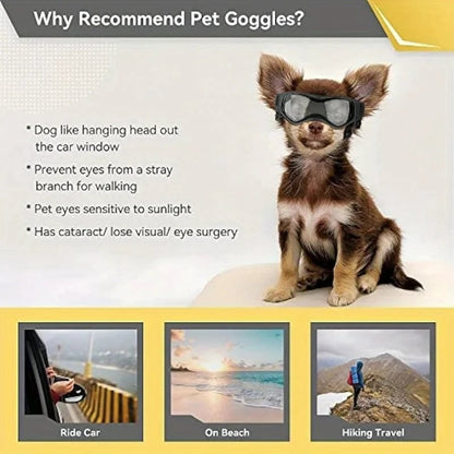 UV Protective Dog Goggles - Anti-Wind Sunglasses for Small Medium Dogs