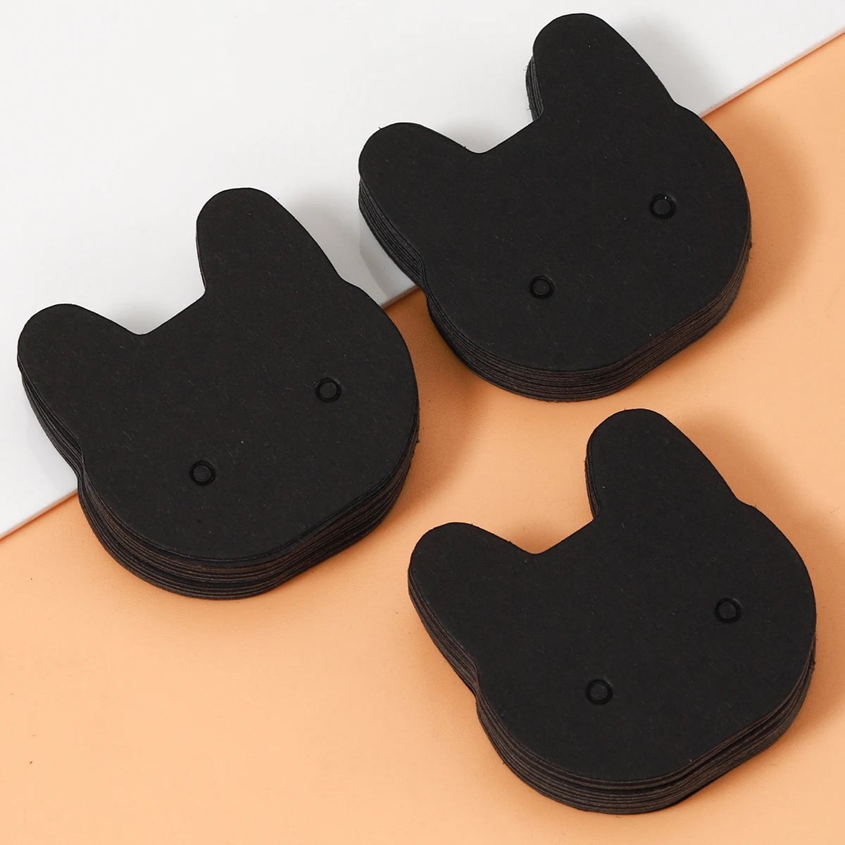 50pcs 3.5x3.5cm Cat Earring Display Cards Jewelry Packaging