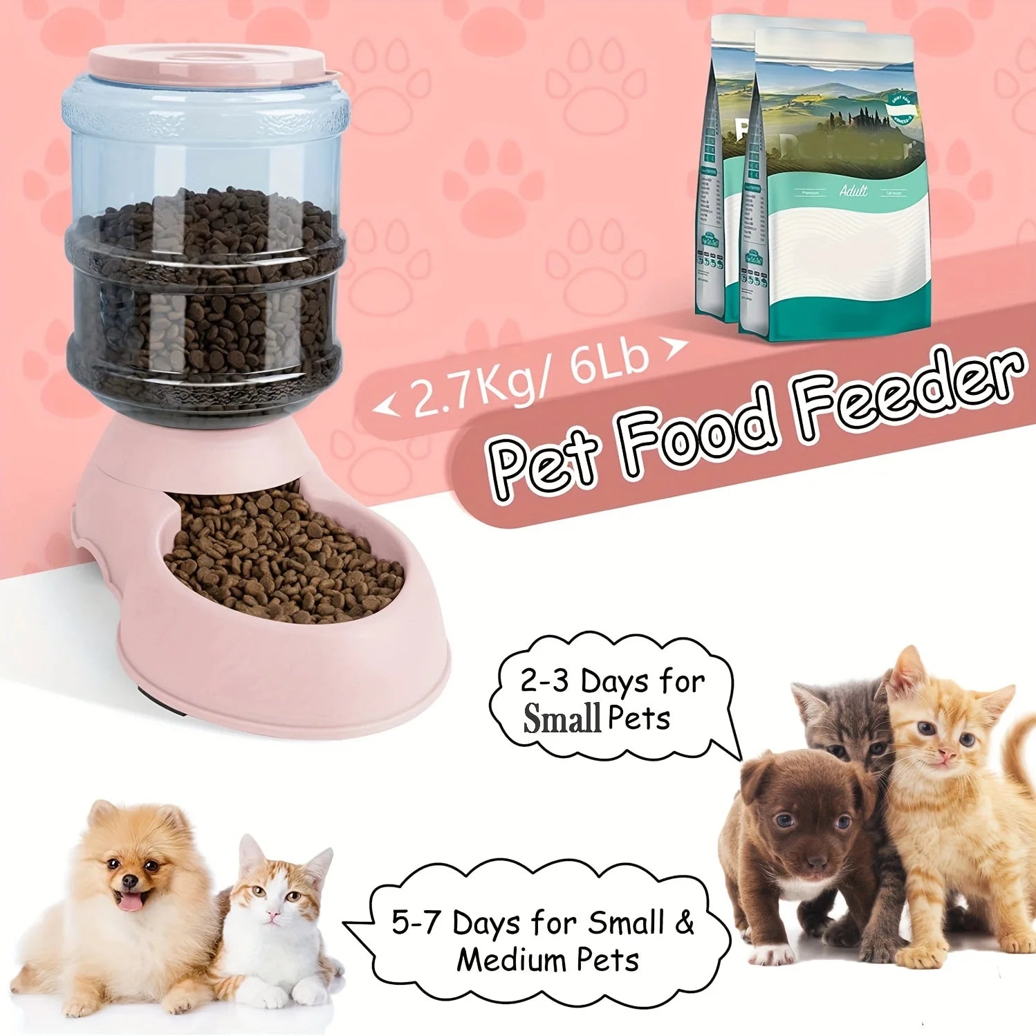 Large Capacity Automatic Pet Feeder Water Dispenser Station