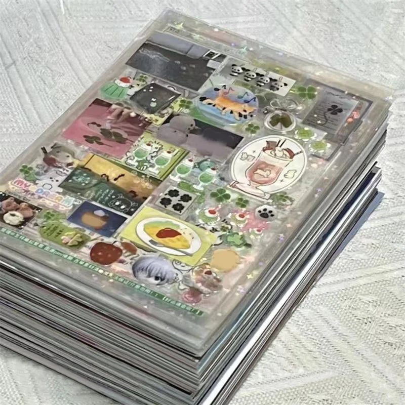 5pc Transparent Flash Film Glitter Stickers - Kawaii Phone Decor Set