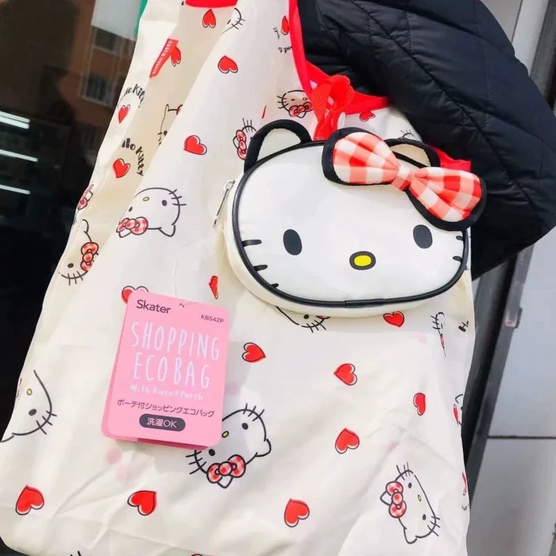 Hello Kitty Melody Foldable Reusable Shopping Bag Eco Grocery Tote