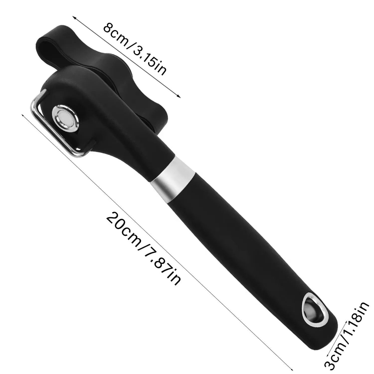 Plastic Manual Can Opener - Safety Side Cut Easy Grip Hand Actuated