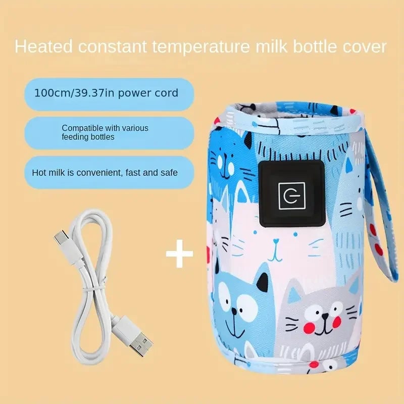 USB Portable Bottle Warmer - Travel Insulated Milk Water Heater