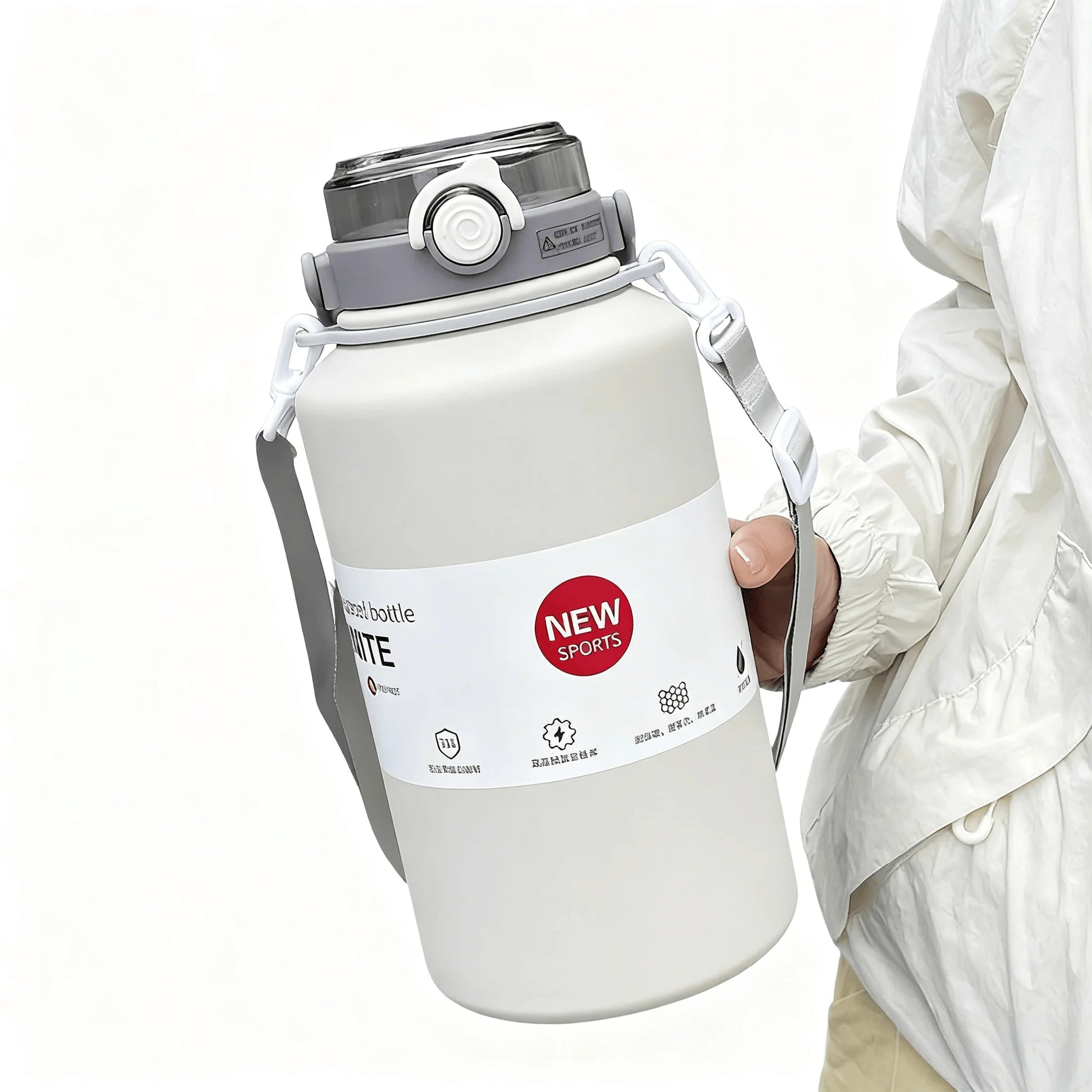 2000ml Stainless Steel Thermos Mug - Insulated Water Bottle Handle