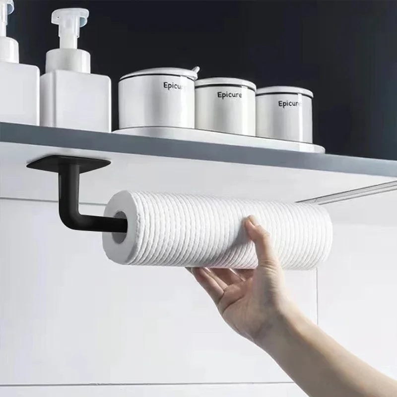4PCS No Drill Adhesive Wall Hooks Strong Paste Shelf Hat Rack