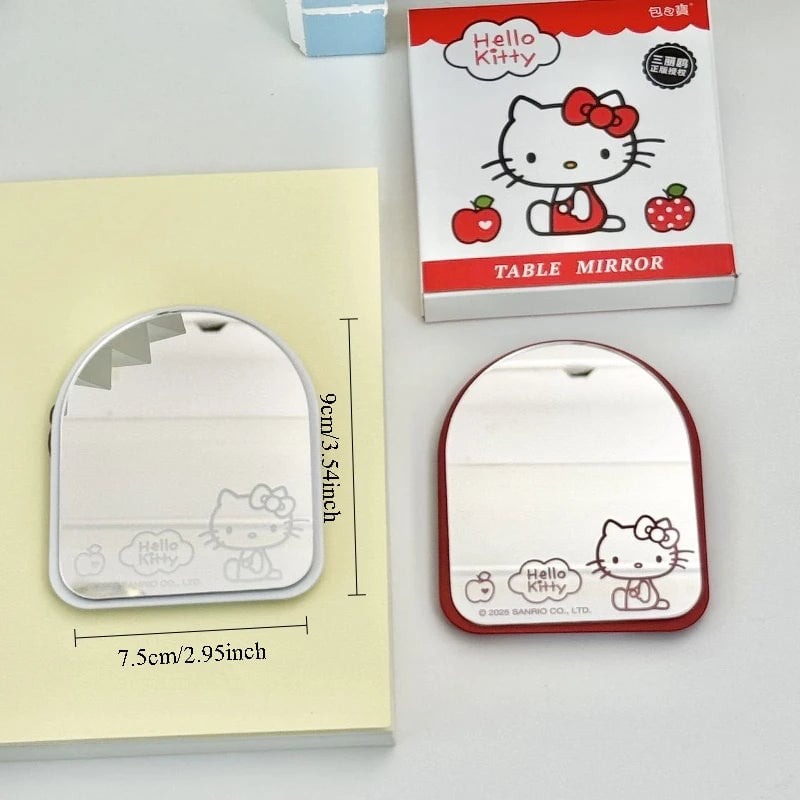Hello Kitty Metal Desktop Makeup Mirror with Adjustable Bracket