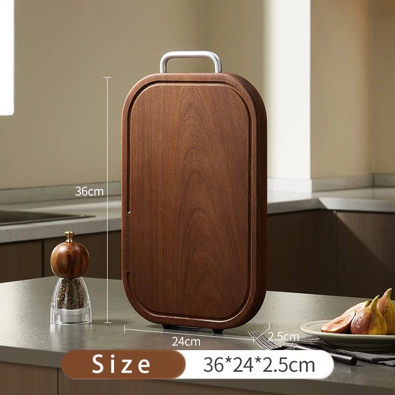 Heavy Duty Ebony Wood Cutting Board - Double-Sided Anti-Bacterial