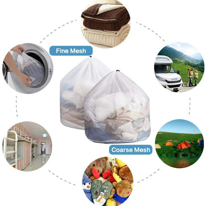 Large Capacity Drawstring Mesh Laundry Bag - 4 Sizes Available