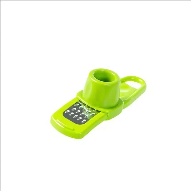 Mini Manual Garlic Press Grinder - Green Kitchen Mashing Tool