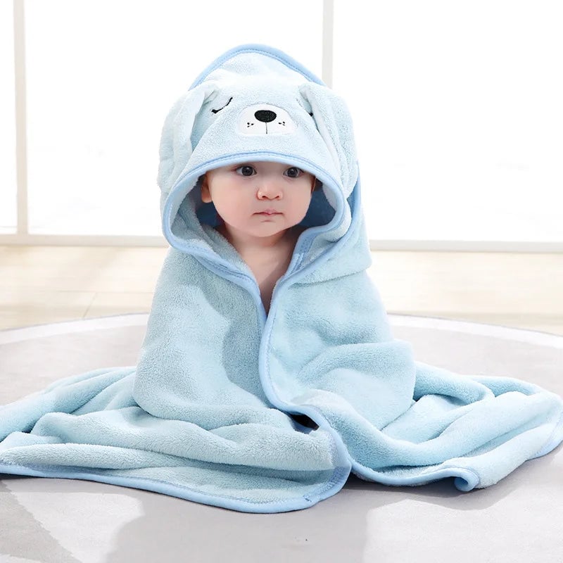 Soft Hooded Baby Bath Towel Cartoon Animal Blanket Swaddle Wrap