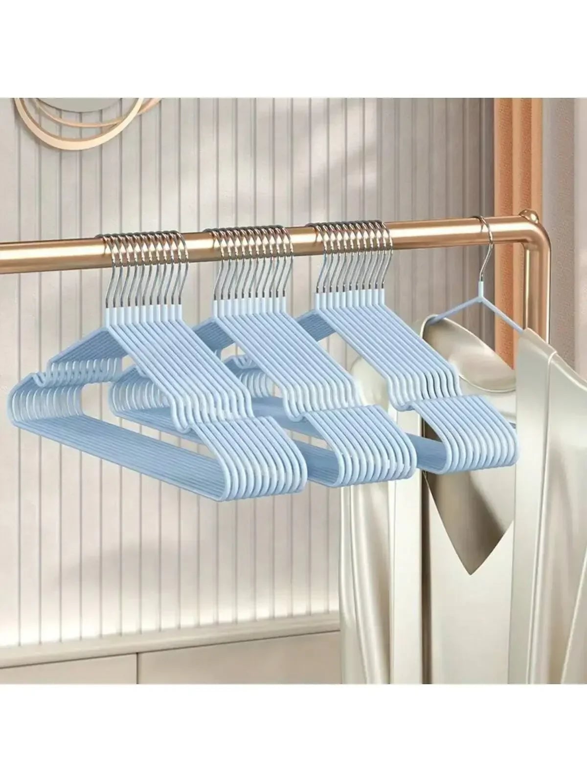 10pcs Metal Traceless No Slip Clothes Hangers Space Saver