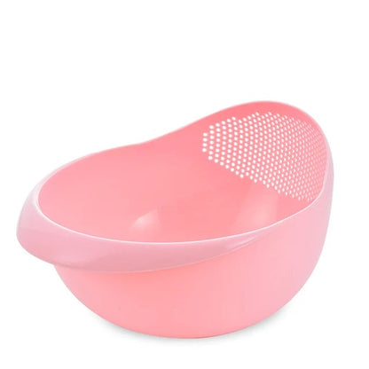 Plastic Rice Sieve Colander - Multi-Purpose Kitchen Drain Basket