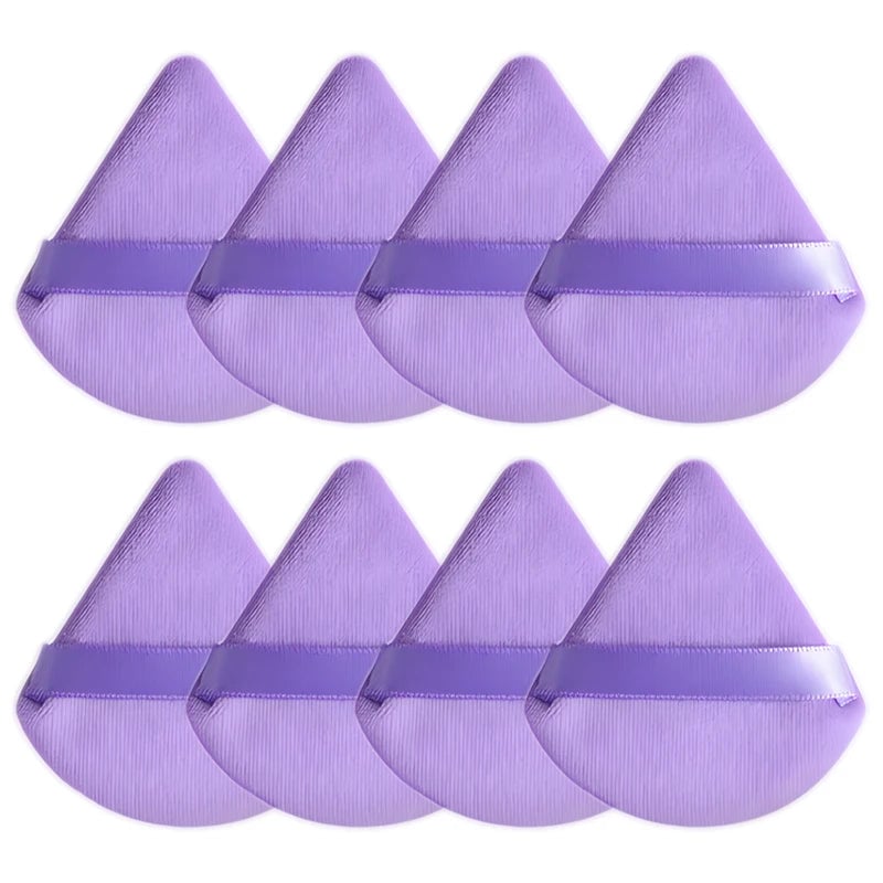 8Pcs Triangle Velvet Makeup Sponges Wet Dry Foundation Blending