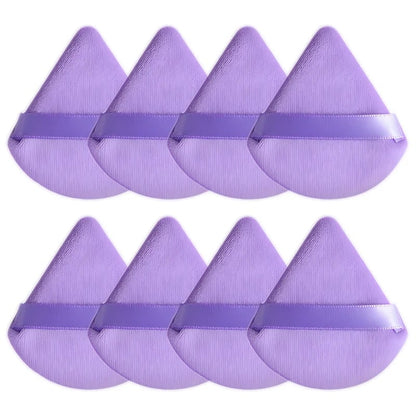 8Pcs Triangle Velvet Makeup Sponges Wet Dry Foundation Blending