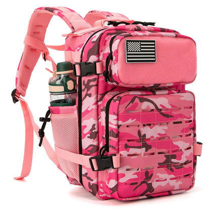 25L MOLLE Tactical Backpack with Bottle Holder - EDC Hiking Gym