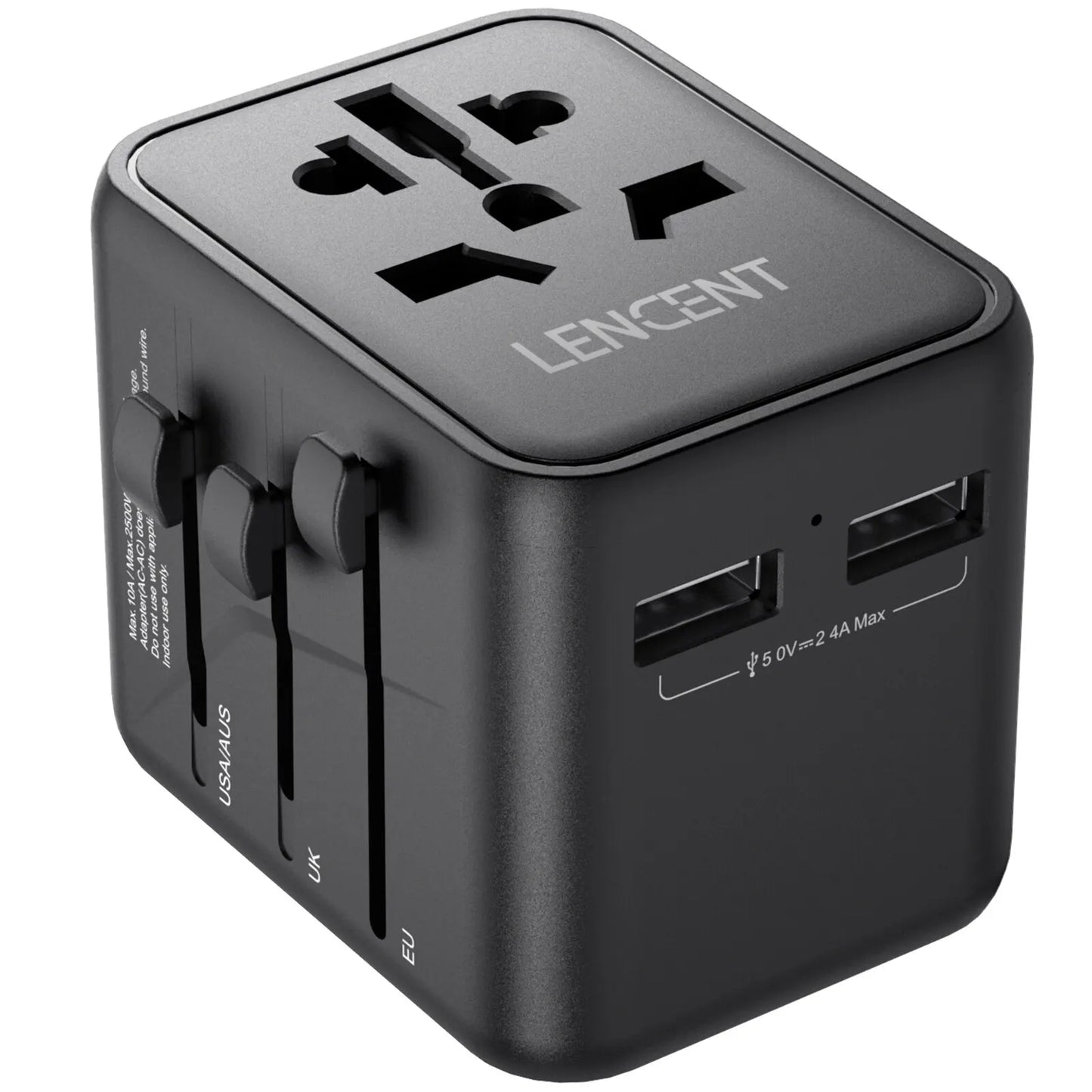 Universal Travel Adapter 2 USB Ports EU UK USA AUS Plug Charger